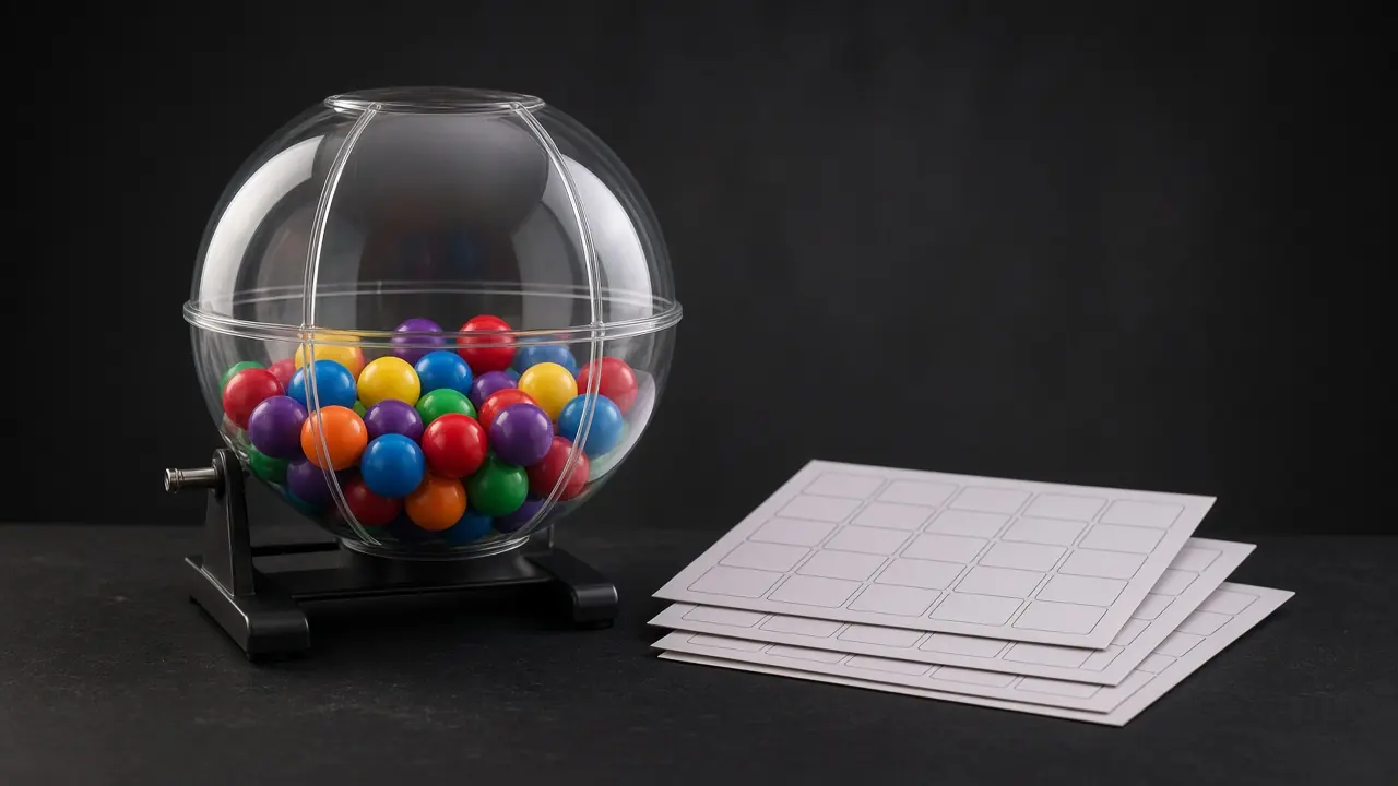 Coloured balls on a LakhBet Mega Ball card.
