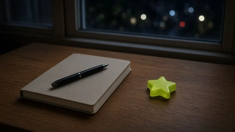 A lamp lights an open notebook of room names on the LakhBet about desk.