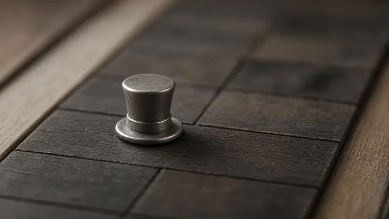 A small top-hat token on a dark cloth on the LakhBet Monopoly Live page.