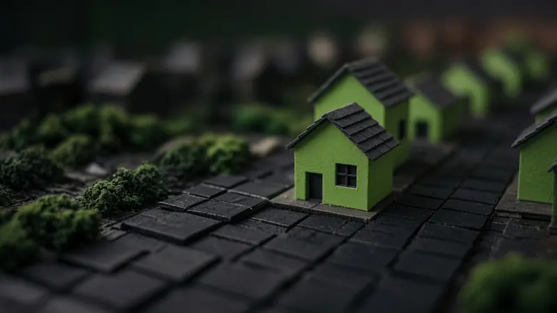 Tiny houses along a dark cloth path on the LakhBet Monopoly Live still.